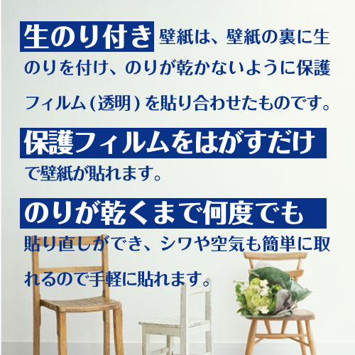 壁紙の上から貼れる生のり付き壁紙 04 今 お部屋にある壁紙の上から重ねて貼れる 生のり 付きかべ紙 リンテックコマース株式会社